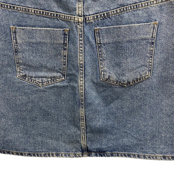 ASOS DESIGN Denim High Waisted Skirt In Midwash - Picture 8 of 13